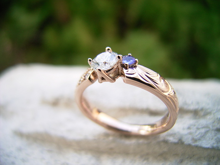 「A」、「K」でダイヤを留めるオリジナルならではのプロポーズリング！石川県婚約指輪結婚指輪