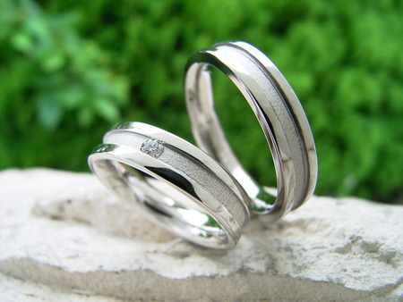 プラチナとチタンのマリッジリング　結婚指輪石川県富山県福井県